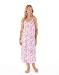 Slenderella Ladies 46"  Tonal Jersey Nightdress ND03110  Floral Print PINK