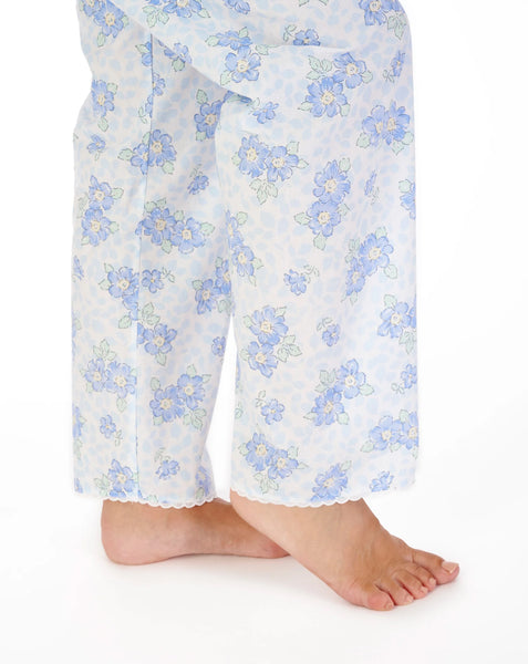 Slenderella Ladies Shadow Leaf Tailored Pyjama Set PJ03209 Floral Print PINK