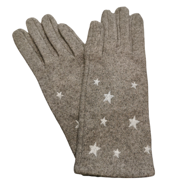Zelly Ladies Gloves Stars 40014 Grey