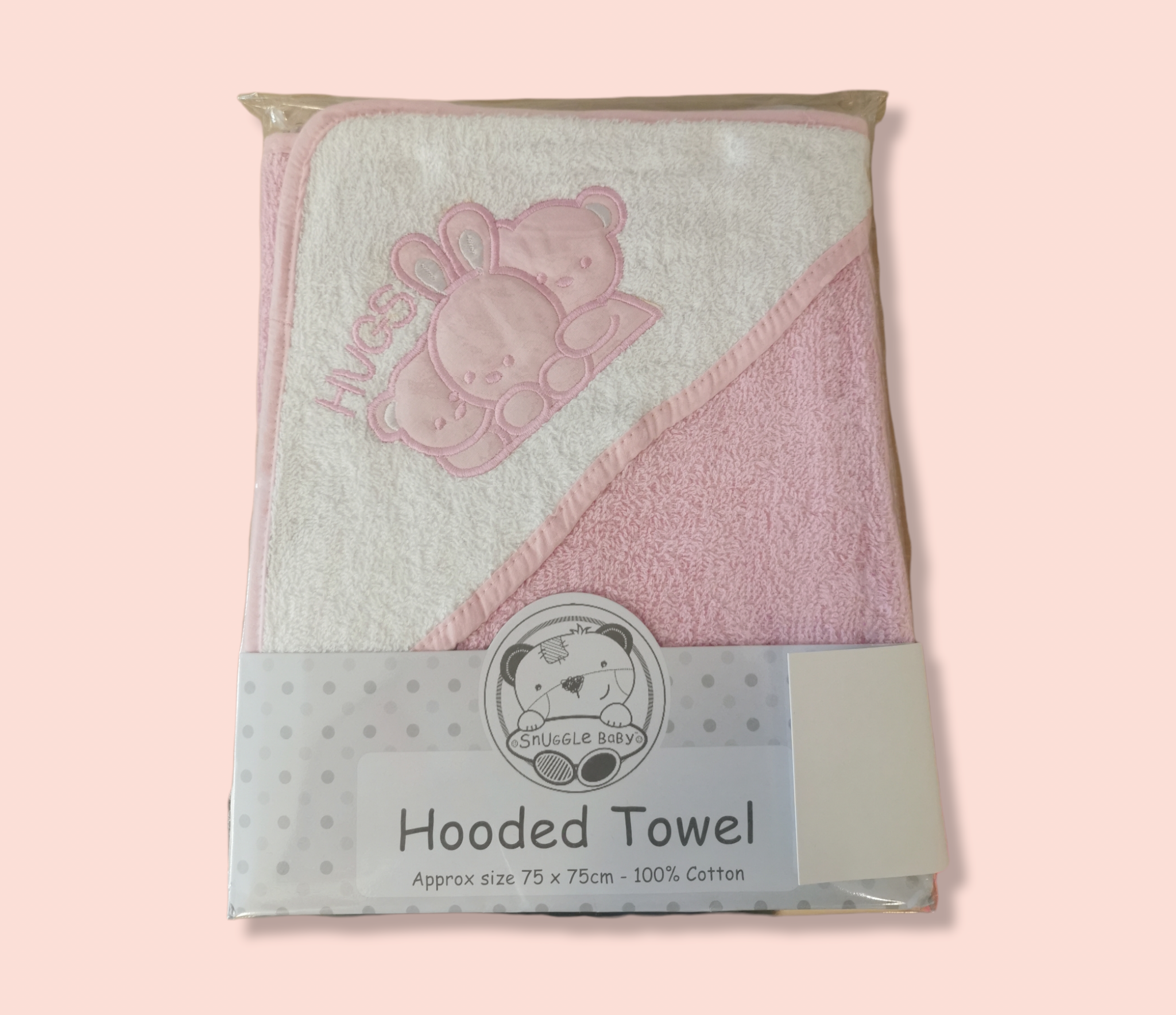 Snuggle Baby Hooded Bath Towel Bunny Hugs BW120-004 Pink