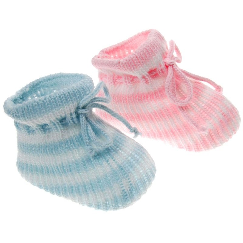 Soft Touch STRIPY ACRYLIC BABY BOOTEES