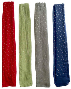 SWEET SILVER SHIMMER POLKA-DOT PRINT SCARF SHTR6447