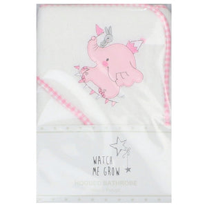 Watch Me Grow BABY PINK ELEPHANT HOODED TOWEL/ROBE WF1657