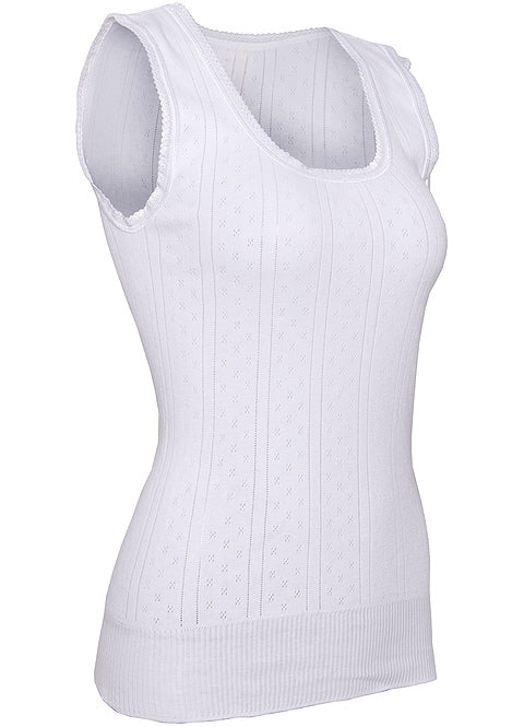 White Swan Short Sleeveless Cotton Vest.