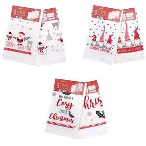 Santa & Friends 3 Pack Festive Tea  Towels