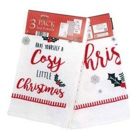 Santa & Friends 3 Pack Festive Tea  Towels