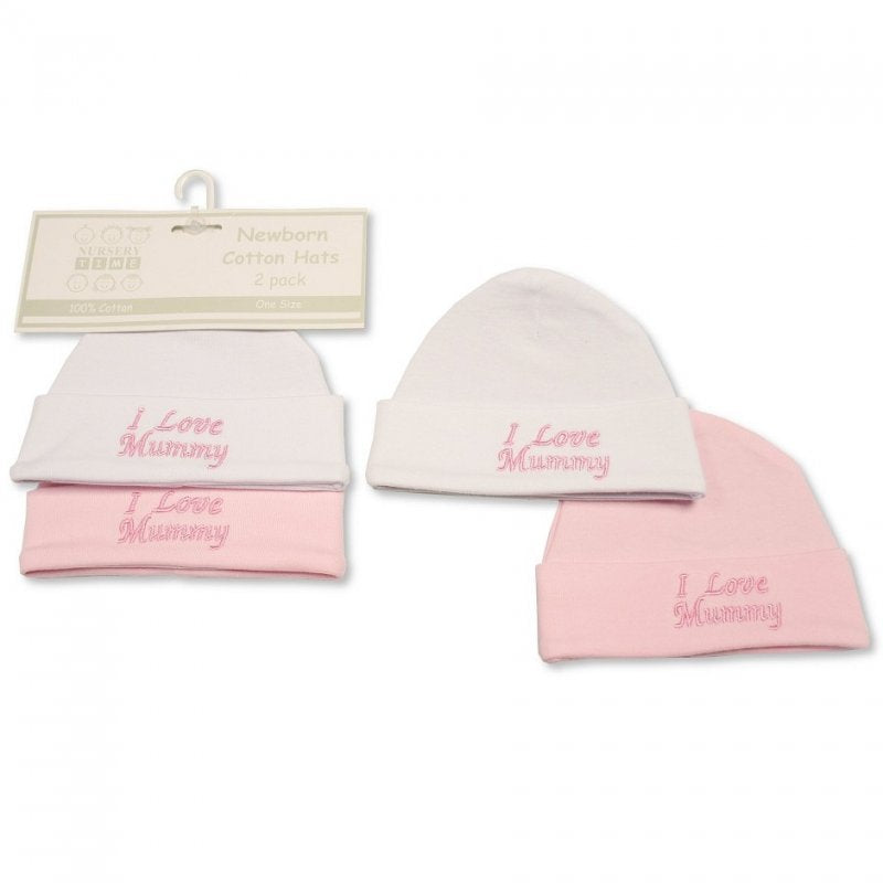 Baby Girls Hats 2-Pack - I Love Mummy BW-0503-0475