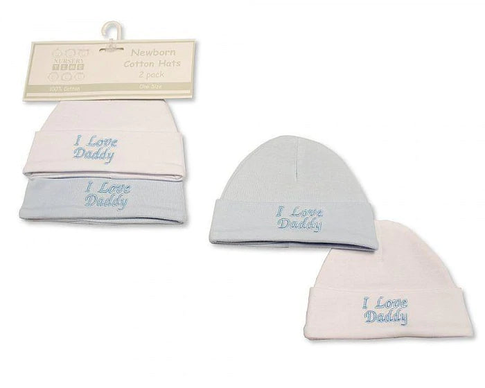 BABY BOYS HATS 2-PACK - I Love Daddy Bw-0503-0477