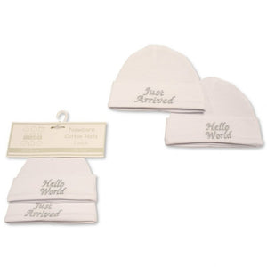 BABY  HATS 2-PACK - HELLO WORLD BW-0503-0479