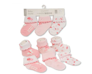 Nursery Time Baby Girl's 3 Pack Socks BW-61-2215