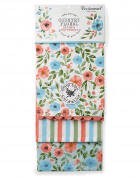 Cooksmart Country Floral Pack of 3 Tea Towels Cooksmart TT1383