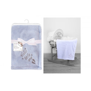 First Steps BLUE BABY BLANKET 75X100CM HELLO LITTLE ONE
