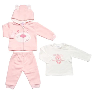 Just Too Cute Baby Girl's 3pc Tracksuit Set - Dog 40JTC9808
