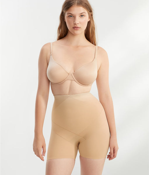 MIRACLESUIT Tummy Tuck Extra Firm Control  High waist Biker  Short Nude 2416