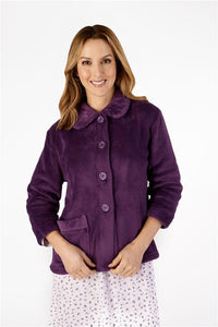 Ladies Mini  Waffle Bedjacket BJ4300 Plum