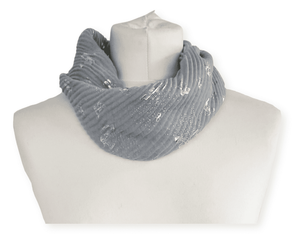 Silver Foil Butterfly Magnetic Crinkle Scarf Magnetic 3 ASST