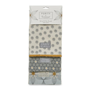 Purity 3 Pack 100% Cotton Tea Towels By Cooksmart TT1857