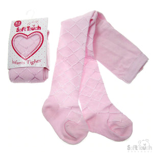 Soft Touch Infants Tights Pink Shiny Diamond Tights  T35P